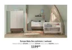 Babypark Europe baby sev cashmere/walnoot aanbieding