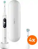 Coolblue Oral-B iO Series 6 Wit + iO Ultimate Clean opzetborstels (4 stuks) aanbieding