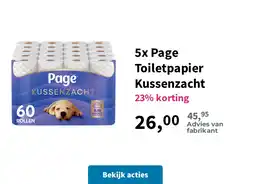 Plein.nl 5x Page Toiletpapier Kussenzacht aanbieding
