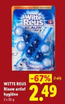 Lidl Witte reus blauw actief hygiëne aanbieding