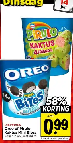 Vomar Voordeelmarkt Oreo of Pirulo Kaktus Mini Bites aanbieding