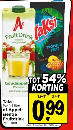 Vomar Voordeelmarkt Taksi Fruitdrink aanbieding