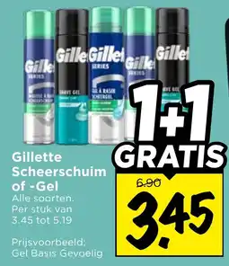 Vomar Voordeelmarkt Alle Gillette Scheerschuim of -Gel aanbieding