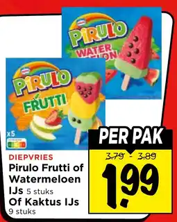 Vomar Voordeelmarkt Pirulo Frutti of Watermeloen IJs aanbieding
