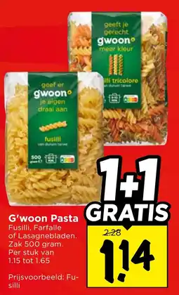 Vomar Voordeelmarkt G'woon Pasta aanbieding