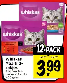 Vomar Voordeelmarkt Whiskas Maaltijd-zakjes aanbieding