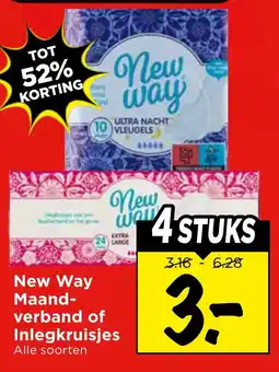 Vomar Voordeelmarkt New Way Maandverband of Inlegkruijsjes aanbieding