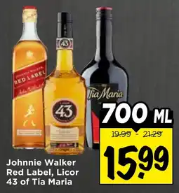 Vomar Voordeelmarkt Johnnie Walker Red Label, Licor 43 of Tia Maria aanbieding