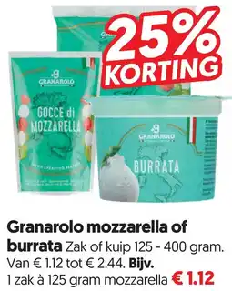 Dekamarkt Granarolo mozzarella of burrata aanbieding