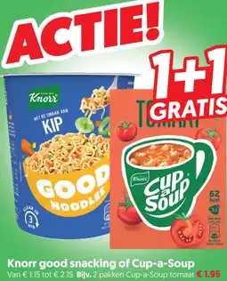 Dekamarkt Knorr good snacking of Cup-a-Soup aanbieding