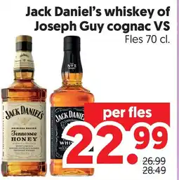 Dekamarkt Jack Daniel's whiskey of Joseph Guy cognac VS aanbieding