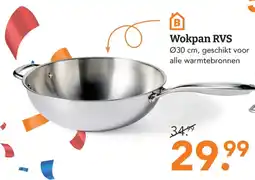 Blokker B Wokpan RVS aanbieding