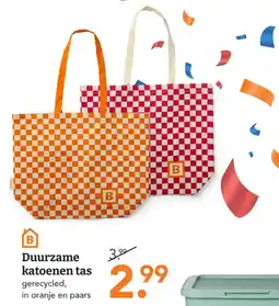 Blokker B Duurzame katoenen tas aanbieding