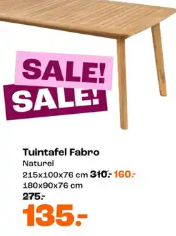 Kwantum Tuintafel Fabro Naturel aanbieding