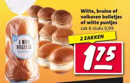 Nettorama Witte, bruine of volkoren bolletjes of witte puntjes aanbieding
