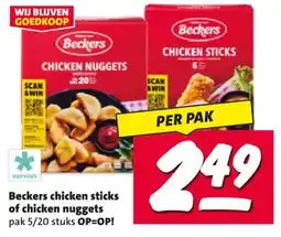 Nettorama Beckers chicken sticks of chicken nuggets aanbieding