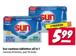 Nettorama Sun vaatwas tabletten all in 1 aanbieding