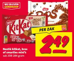 Nettorama Nestlé kitkat, bros of smarties mini's aanbieding