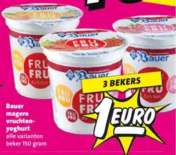 Nettorama Bauer magere vruchtenyoghurt aanbieding
