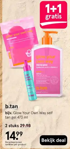 Etos b.tan glow your own way self tan gel aanbieding
