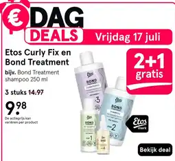 Etos Etos Curly Fix en Bond Treatment aanbieding