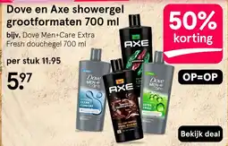 Etos Dove en Axe showergel groootformaten aanbieding
