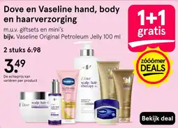 Etos Dove en Vaseline hand, body en haarverzorging aanbieding