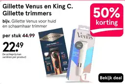 Etos Gillette Venus en King C. Gillette trimmers aanbieding