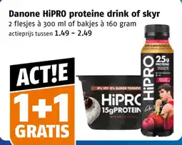 Poiesz Danone HiPRO proteïne drink of skyr aanbieding