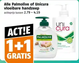 Poiesz Alle Palmolive of Unicura vloeibare handzeep aanbieding