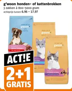 Poiesz g'woon honden of kattenbrokken aanbieding