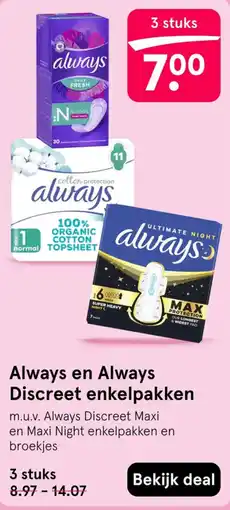 Etos Always en Always Discreet enkelpakken aanbieding
