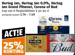 Poiesz Hertog Jan, Hertog Jan 0.0%, Hertog Jan Grand Pilsener, Corona of Bud aanbieding