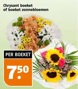 Poiesz Chrysant boeket of boeket zonnebloemen aanbieding
