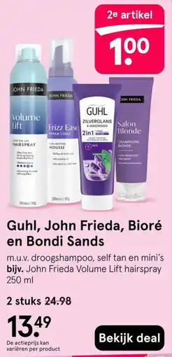 Etos Guhl, John Frieda, Bioré en Bondi Sands aanbieding