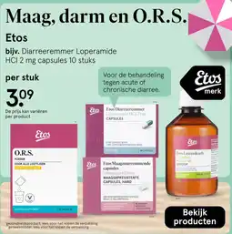 Etos Etos Diarreeremmer Loperamide HCl 2 mg capsules 10 stuks aanbieding