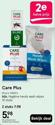 Etos Care Plus Hygiëne handy wash wipes aanbieding