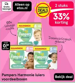 Etos Pampers Harmonie luiers aanbieding