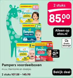 Etos Pampers voordeelboxen aanbieding