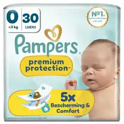 Trekpleister Pampers Premium Protection Maat 0 Luiers aanbieding
