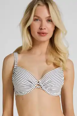 Wehkamp Hunkemöller voorgevormde beugel bikinitop Stripes wit aanbieding
