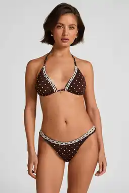 Wehkamp Hunkemöller high leg bikinibroekje Algarve met stippen bruin aanbieding