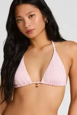 Wehkamp Hunkemöller Corfu voorgevormde triangel bikinitop met print - roze aanbieding