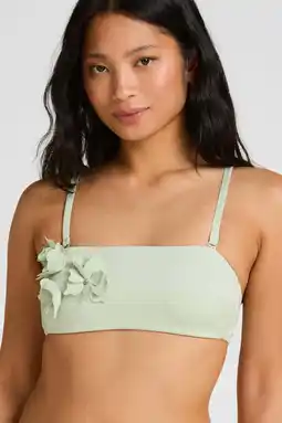 Wehkamp Hunkemöller voorgevormde strapless bandeau bikinitop lichtgroen aanbieding