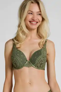 Wehkamp Hunkemöller voorgevormde push-up bh Valora groen aanbieding