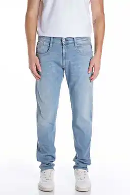 Wehkamp REPLAY slim fit jeans ANBASS Hyperflex light blue denim aanbieding