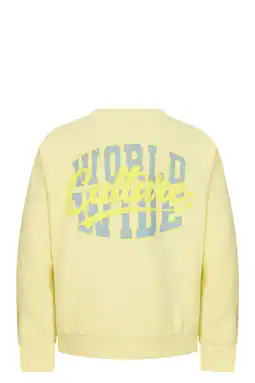 Wehkamp Retour Jeans sweater met backprint lichtgeel aanbieding