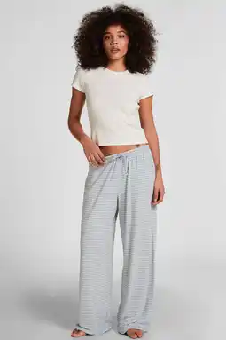 Wehkamp Hunkemöller pyjamabroek lichtblauw/wit aanbieding