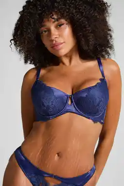 Wehkamp Hunkemöller Noir voorgevormde beugelbh Grace donkerblauw aanbieding