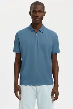 Wehkamp Selected regular polo blauw aanbieding